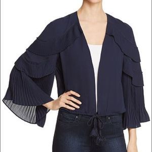 Kobi Halperin Carissa Pleated Ruffle-Sleeve Jacket